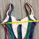 Vintage Swimsuit Striped One Piece Cotton Bodysuit 9/10 9 10 New Green Photo 3