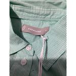 Everlane  The Silky Cotton Relaxed Long Sleeve Button Up Shirt Striped Mint 0Flaw Photo 7