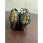 Koko Italian Tango Shoe Snake & Metallic Lace Up Heels Shoes Size 39 Brown Photo 3