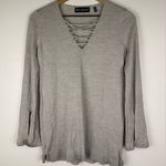 525 America Merino Wool Flare Sleeve V-neck Sweater Women’s Sz XS Photo 0