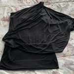 BCBG Maxazria black one shoulder crystal brooch relaxed fit mini dress, size S Photo 14