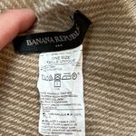 Banana Republic Tan White reversible plaid Poncho with fringe Trim one size fits Photo 7