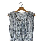 barney's new york Dress Women Medium Ivory Blue Dotted Sleeveless Silky Midi Photo 2