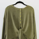 Free People Emma’s Tie Front Henley Top in Dirty Martini Photo 6