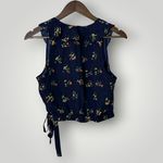 Likely Topaz Navy Floral Wrap Ruffle Sleeveless Top Size Medium Revolve Photo 4
