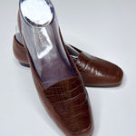 Enzo Angiolini Classic Liberty Brown Croc Leather Ballet Ballerina Flats SZ 8.5 Photo 0