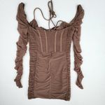 White Fox Boutique  Dress Long Sleeve Brown Size Medium Photo 4