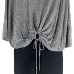Black Halo  Gwen Blouson Tie Back Mini Dress Gray Black Size XS Photo 7