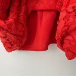 Lovers + Friends Lace Spaghetti Strap Romper V-Neck Floral Open Back Button Red Photo 8