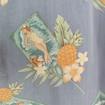 Tommy Bahama Pinup Girl & Pineapple Print Silk Button Up Blue L Photo 7