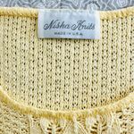 Vintage Nisha Knits Yellow Sleeveless Sweater Vest Cotton Pointelle Knit S/M Photo 3