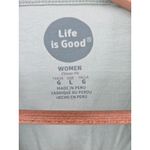 Life is Good  Womens Classic Fit Long Sleeve V Neck Graphic T Shirt Green Large Photo 2