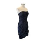 Adrianna Papell VTG Evening Black Ruched Strapless Dress with Ruffle Hem Size 8 Photo 6