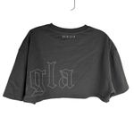 YoungLA Urban Crop Tee Top Womens Size Small W436 Gray Photo 2