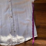 Sigrid Olsen  Linen Blend Roll Sleeve Button Down Striped Shirt Photo 7