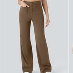 Halara  High Waisted Multiple Pockets Straight Leg Pants Womens Large Brown Photo 10