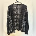 Eileen Fisher Black Bone Fine Organic Linen Crepe Knit Cardigan Size Large Photo 5