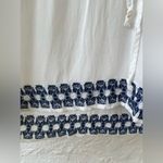 Stella & Dot  White/Navy Swim Cover Embroidered Lace Shirt, Tie Waist; size M Photo 4
