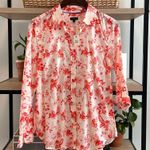 Talbots NWT Light Weight Printed Poplin Career Button Up Vacation Blouse Top, S Photo 0