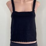 Design History Scalloped Sweater Tank in Black Photo 3