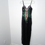 Vintage Alyce Designs sequin beaded dress Green Size 8 Photo 2