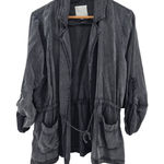 Thread & Supply Charcoal Gray Washed Utility Jacket Drawstring Waist Large Photo 0