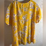 West Kei Yellow Flutter Sleeve Blouse with Draped Front floral business casual Photo 9