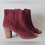 Toms Majorca Peep Toe Booties in red suede. Size 8 new with tags Photo 8