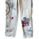 BDG Urban Outfitters High Rise Ivory Doodle Carpenter Jeans Photo 3