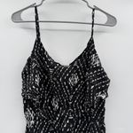 Mudd Y2K Black & White Geometric Print Sleeveless Front Slit Maxi Dress Sz XL Photo 1