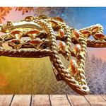 Vintage Gerrys Peace Dove Brooch Pin Faux Coral Beads Gold Tone Open Cut… Photo 8