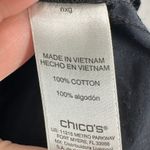 Chico's Black Short Sleeve Collared Button Front Popover Blouse Size Medium Photo 3