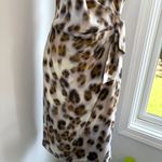 St. John Couture 100% Silk Animal Print Knee Length Dress Size 10 Luxury Glam Brown Photo 2