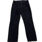 Hudson  Jeans‎ Womens 25 Black Fallon Crop Raw Hem Denim Dark Wash Cotton Photo 1