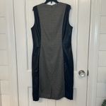 Kasper  Black Herringbone‎ with Faux Leather Sides Dress size 10 NWT Photo 3