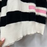 THML  Kirsten striped M knit sweater white pink black bold modern high neckline Photo 2