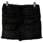 American Eagle  Black Distressed Frayed Denim Mini Skirt Size 4 Regular Grunge Photo 1