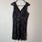 Loft ‎ Little Black Dress Size 2 Sleeveless Lace Overlay V Neck Party Cocktail Photo 6