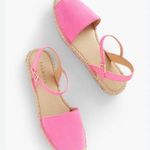 Talbots  Izzy D’Orsay Suede Leather Espadrille Sandals Neon Pink Size 8 Photo 0