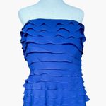 Tadashi Shoji TADASHI Strapless Tiered Ruffle 100% Silk Maxi Dress Sz 10 Photo 1