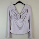 Anthropologie  | Lilac Twist Cut Out Long Sleeve Ribbed Top Size Medium Photo 1
