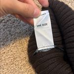 Lucky Brand Black Knit Beanie with Faux Fur Pom-Pom Photo 3