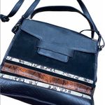 Sam Edelman Terri flap black leather snakeskin detail hand bag/purse Photo 2