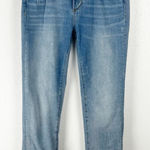 Driftwood Colette Fringe Hem Ruffle Trim Light Wash Ripped Distressed Jeans 25 Photo 0