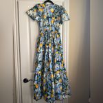 Anthropologie  Somerset Tiered Maxi Dress in Iris Blue with Lemons - Size XS Photo 4