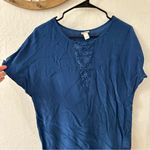 Sundance  Viscose Lace T Shirt Slip Night Gown Midi Dress Slit Small Photo 5