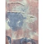 POL  Tie Dye Distressed Denim Jacket Oversized Pink Blue Gray Size Small Photo 4