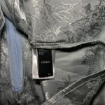 Cider  Sky Blue Satin Floral Brocade Mini Dress V Neck Bow Back Wedding Guest M Photo 6