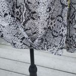 Rose + Olive  Sheer Snake Print High/Low Waistline Blouse Photo 2