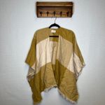 Universal Threads Universal Thread Plaid Poncho Cape Mustard Beige Fringe One Size Photo 1